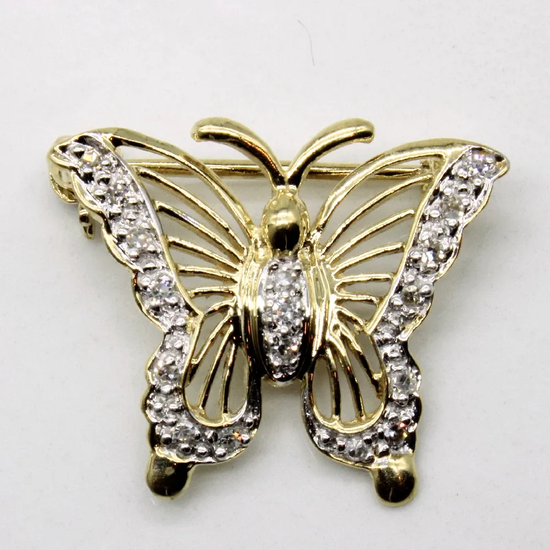 real peridot charm bracelet Diamond Butterfly Pendant/Brooch | 0.09ctw |