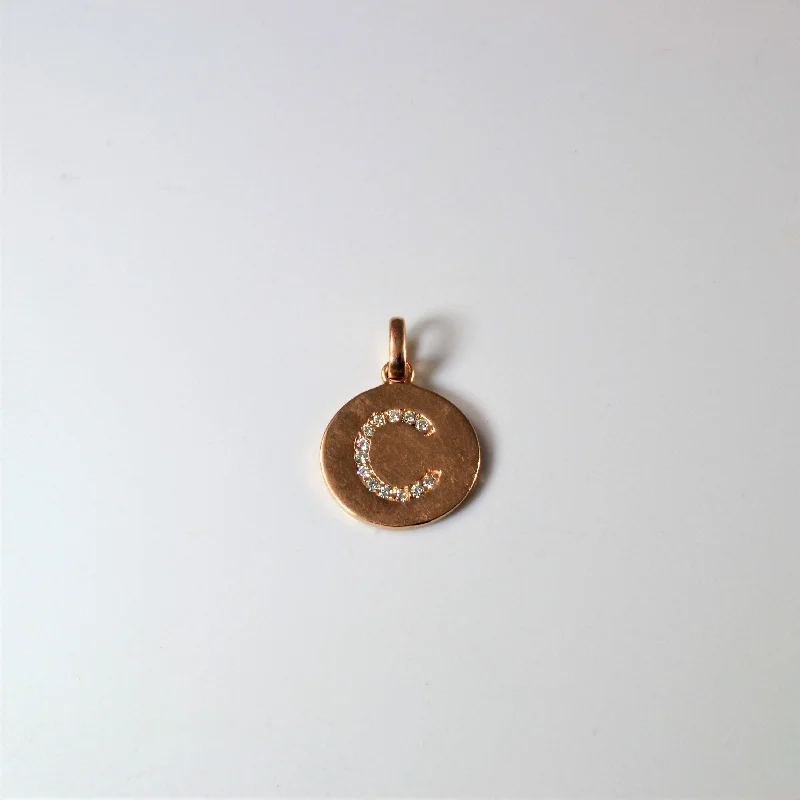 custom star sign necklace Rose Gold Diamond Initial 'C' Pendant |