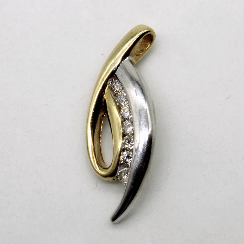 diamond wedding band for women Two Tone Diamond Swirl Pendant | 0.15ctw |