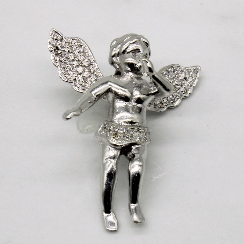 simple snake chain necklace Diamond Cherub Pendant | 0.24ctw |