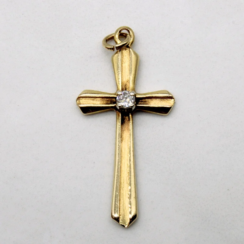 emerald-cut engagement ring halo Diamond Cross Pendant | 0.04ct |