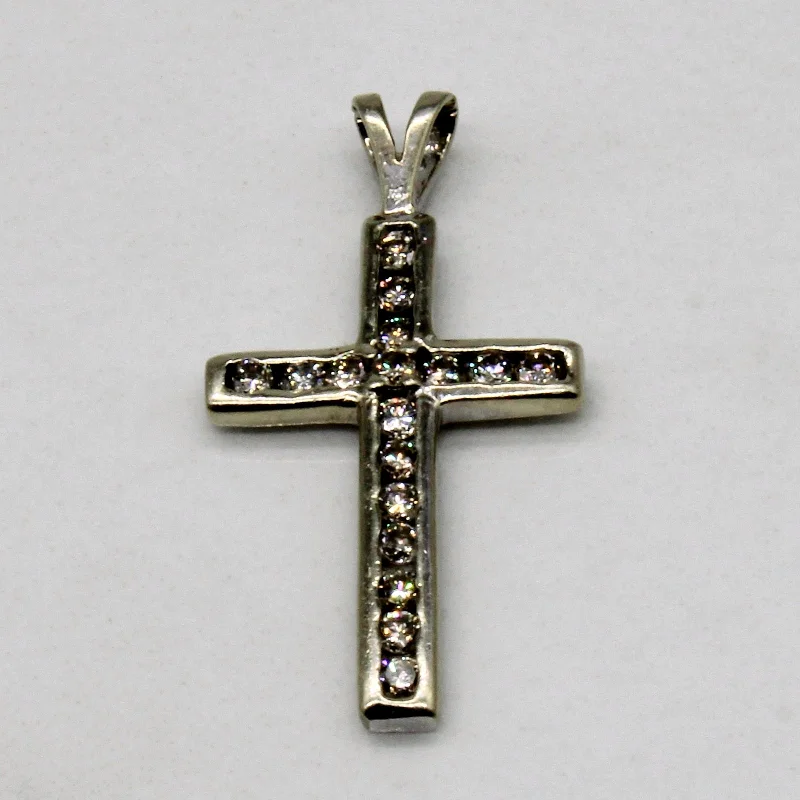 vintage flower brooch pin Diamond Cross Pendant | 0.22ctw |