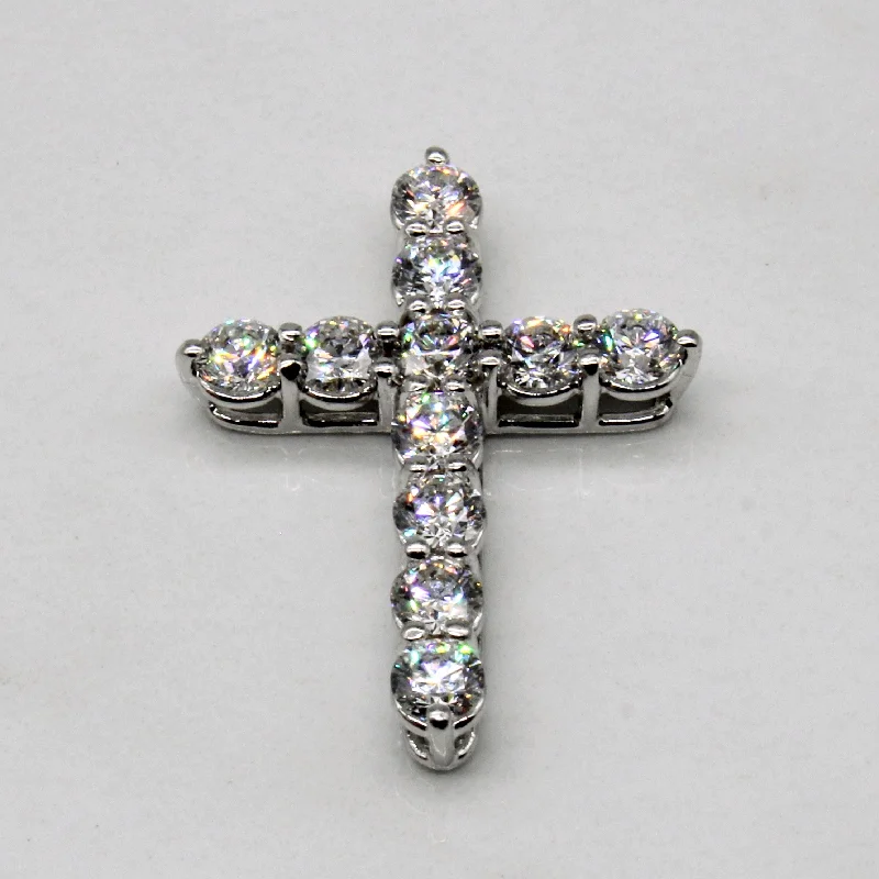 engraved pendant necklace Diamond Cross Pendant | 2.09ctw |