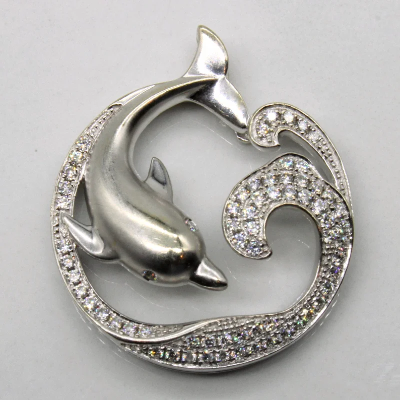 statement gold cuff earrings Diamond Dolphin Pendant | 0.33ctw |