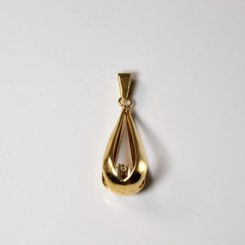 minimalist moonstone bracelet Caged Diamond Drop Pendant | 0.15ct |