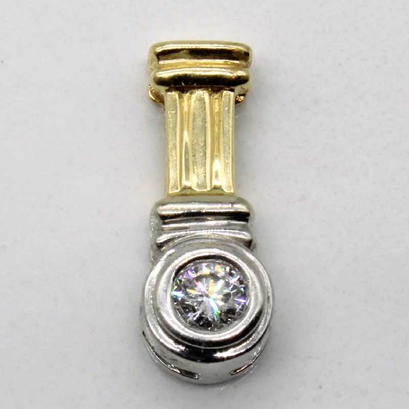 handcrafted braided silver bracelet Bezel Set Diamond Drop Pendant | 0.18ct |
