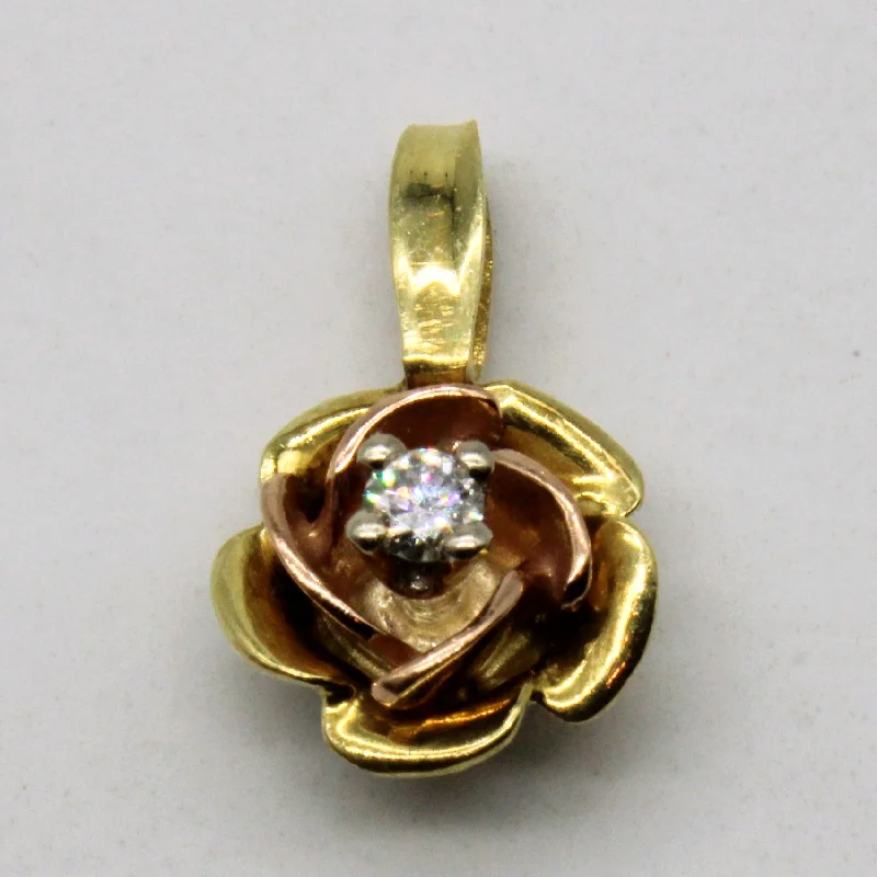 braided wedding ring men Diamond Flower Pendant | 0.05ct |