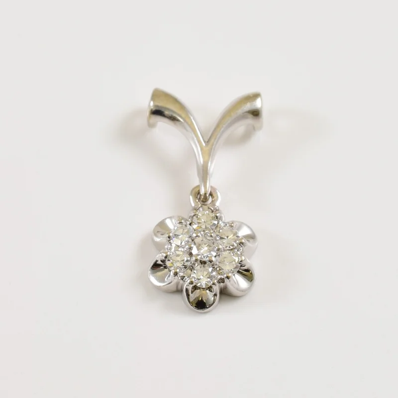 real tourmaline birthstone ring Diamond Flower Pendant | 0.15ctw |