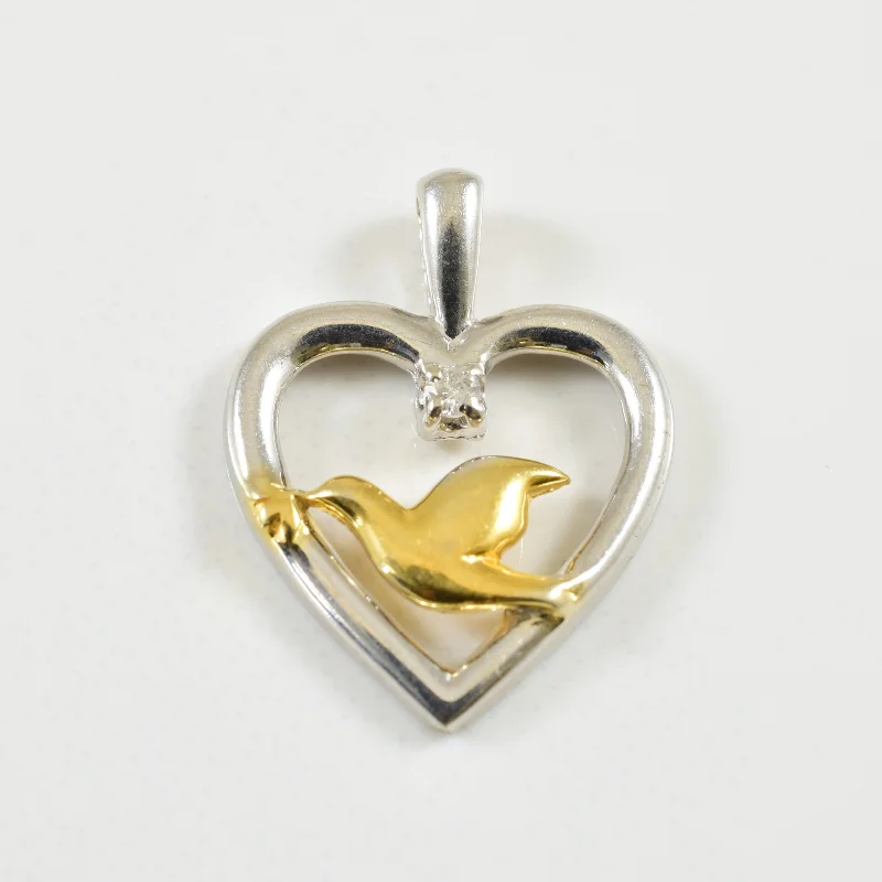 dainty beaded stretch bracelet Diamond Heart & Dove Pendant | 0.01ct |
