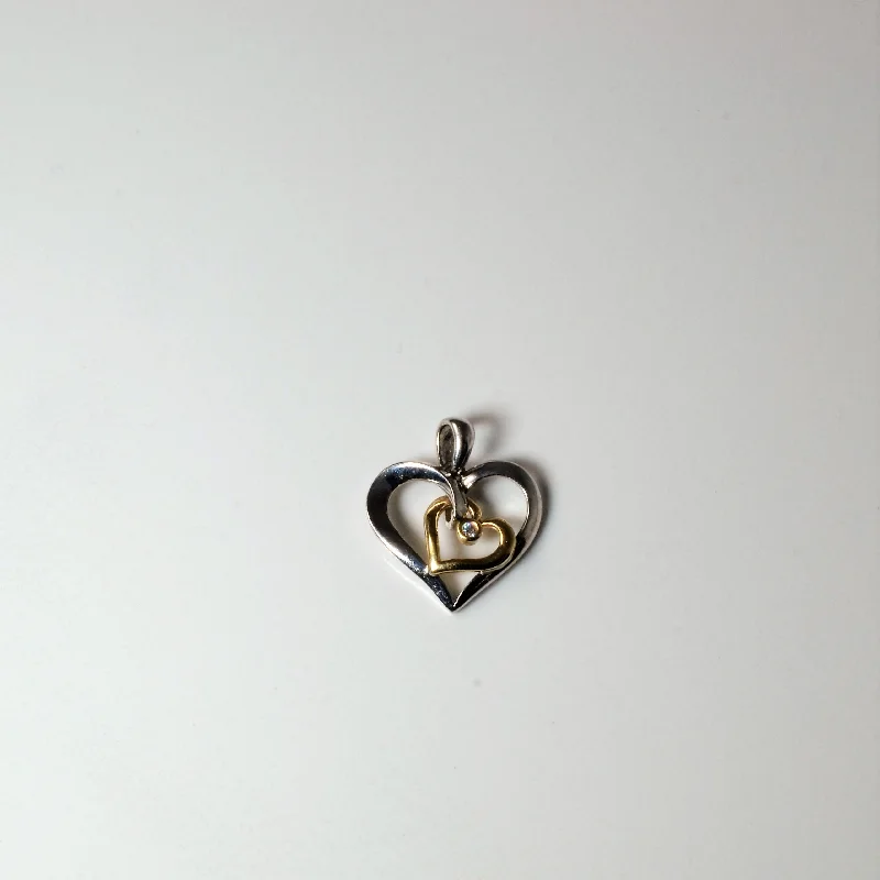 vintage art deco bracelet Diamond Heart Pendant | 0.01ct |