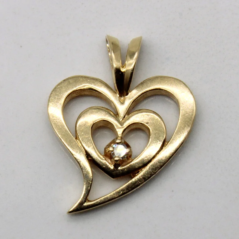 personalized hand-stamped bar ring Diamond Heart Pendant | 0.02ct |