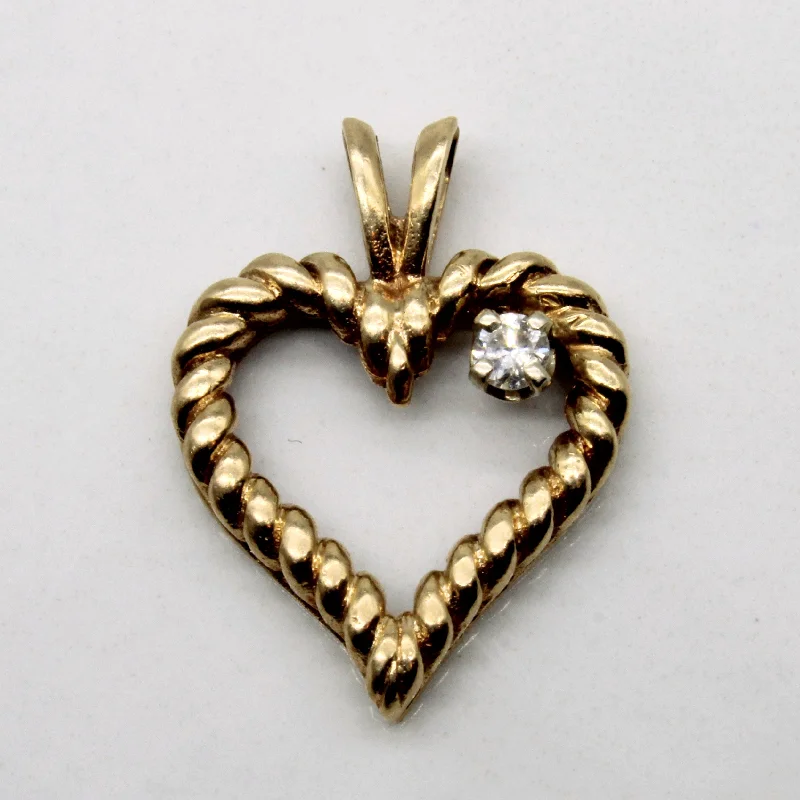 handmade silk thread earrings Diamond Heart Pendant | 0.06ct |