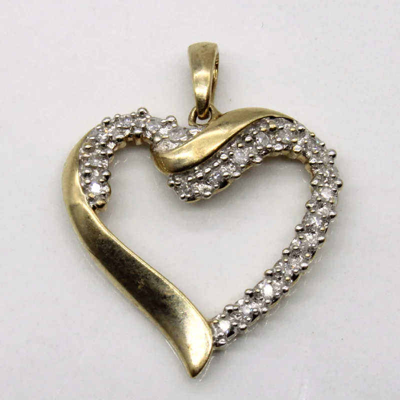 silver-plated bar necklace Diamond Heart Pendant | 0.08ctw |