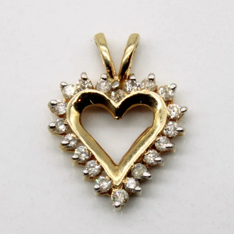 gold-plated figaro chain Diamond Heart Pendant | 0.19ctw |