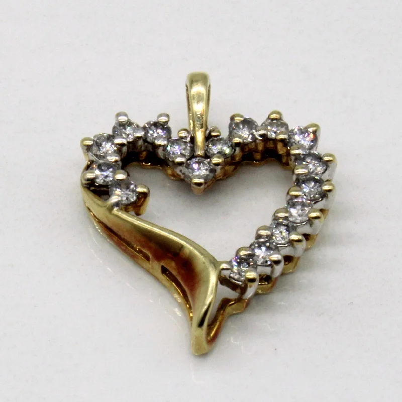 silver anklet with charms Diamond Heart Pendant | 0.42ctw |