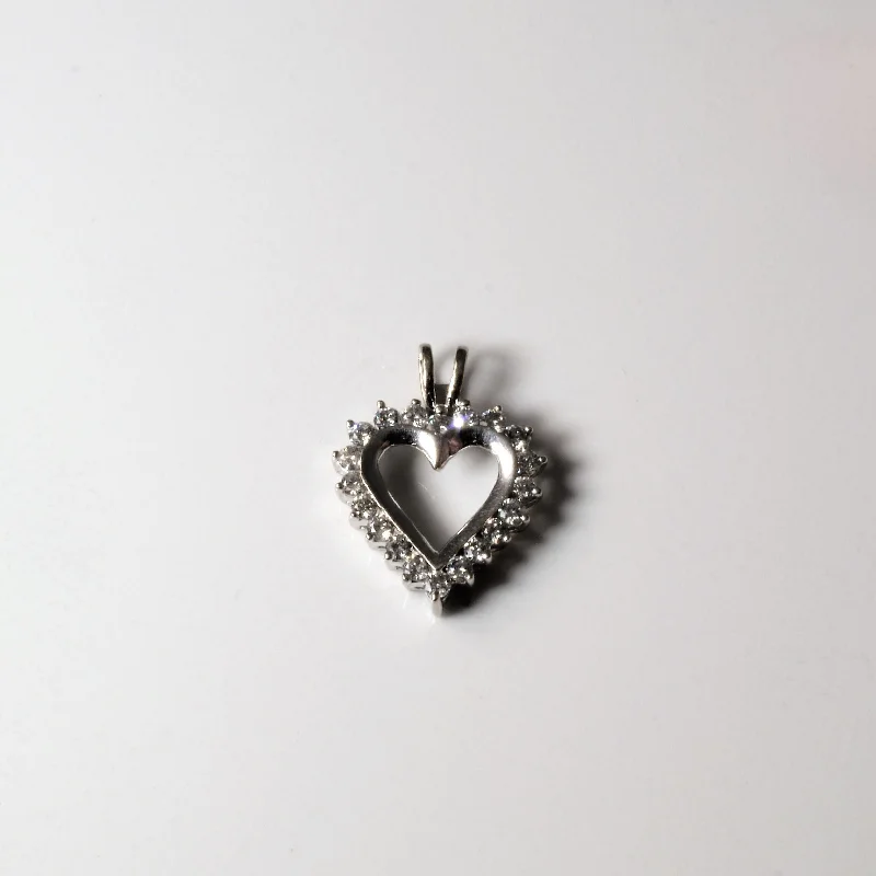 minimalist cubic zirconia earrings Diamond Heart Pendant | 0.45ctw |