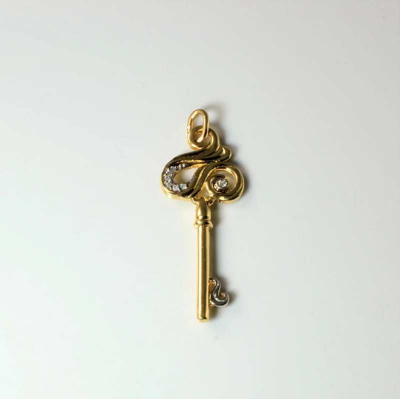 unique gemstone necklace handmade Diamond Key Pendant | 0.05ctw |