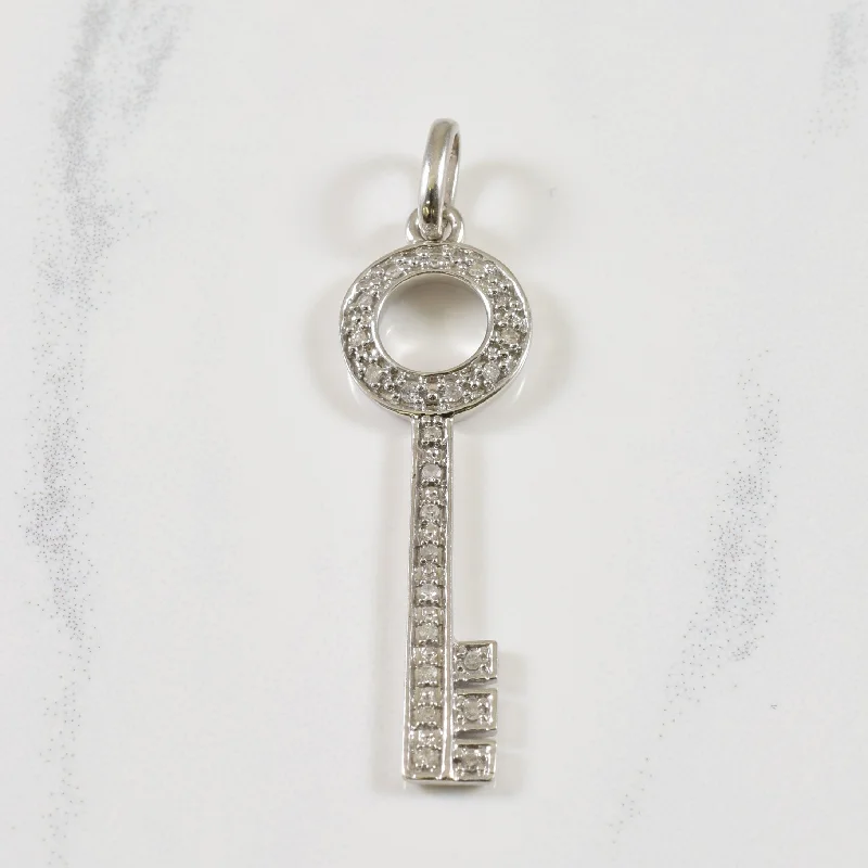 Celtic knot wedding band Diamond Key Pendant | 0.08ctw |