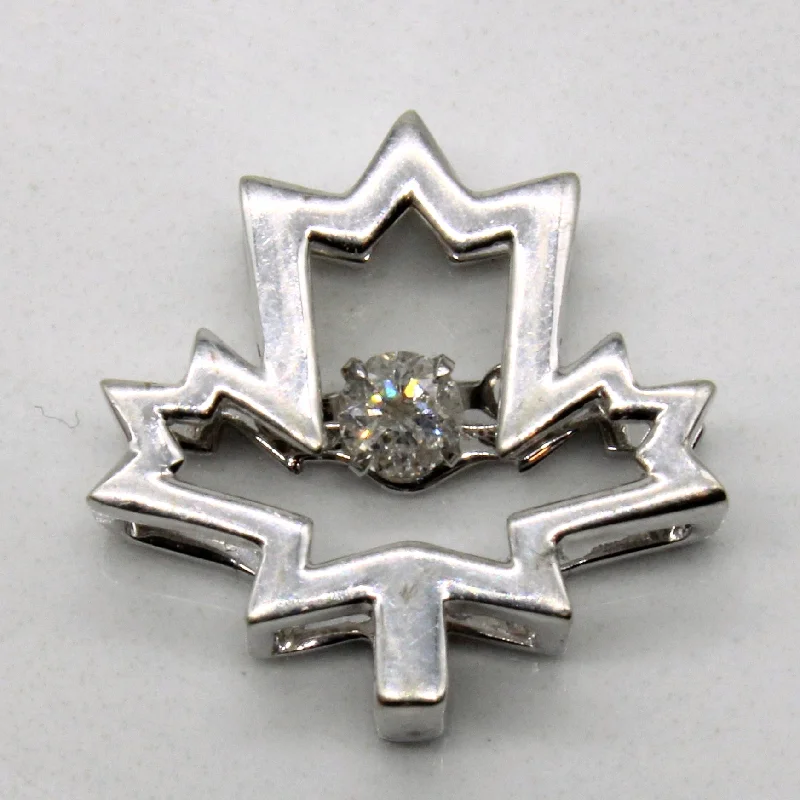 sterling silver braided ring Diamond Maple Leaf Pendant | 0.08ct |
