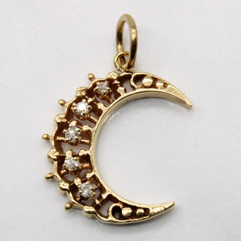 celestial galaxy planet earrings Diamond Moon Pendant | 0.09ctw |
