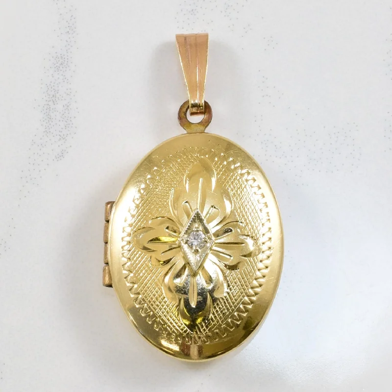 modern baguette diamond ring Diamond Ornate Locket | 0.02ct |