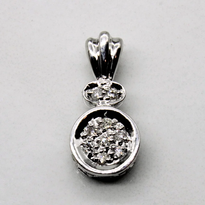 hammered gold disc necklace Cluster Set Diamond Pendant | 0.09ctw |