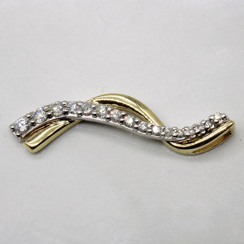 bold Cuban link bracelet men Two Toned Diamond Pendant | 0.50ctw |