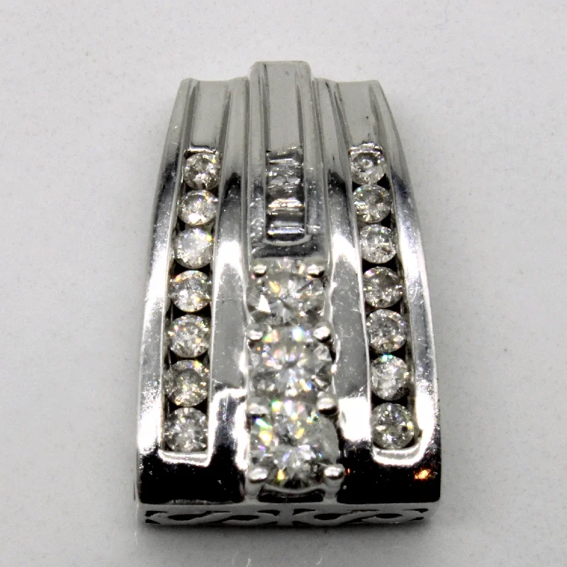 boho macrame bead anklet Mixed Cut Diamond Column Set Pendant | 0.66ctw |