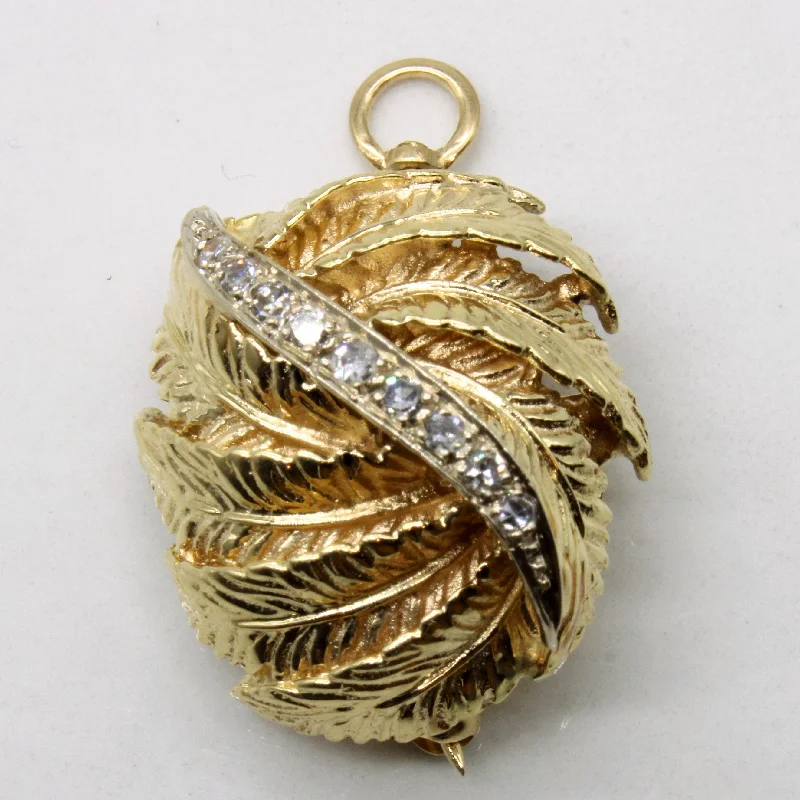 silver rope chain men Diamond Pendant & Brooch | 0.10ctw |