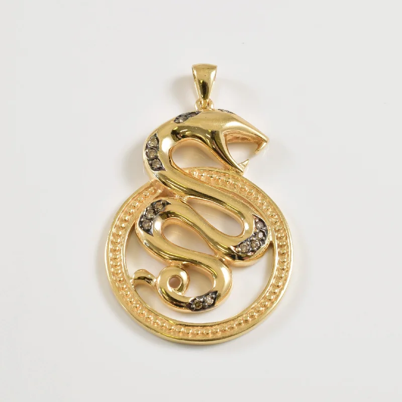 handmade clay bead earrings Diamond Snake Pendant | 0.15ctw |