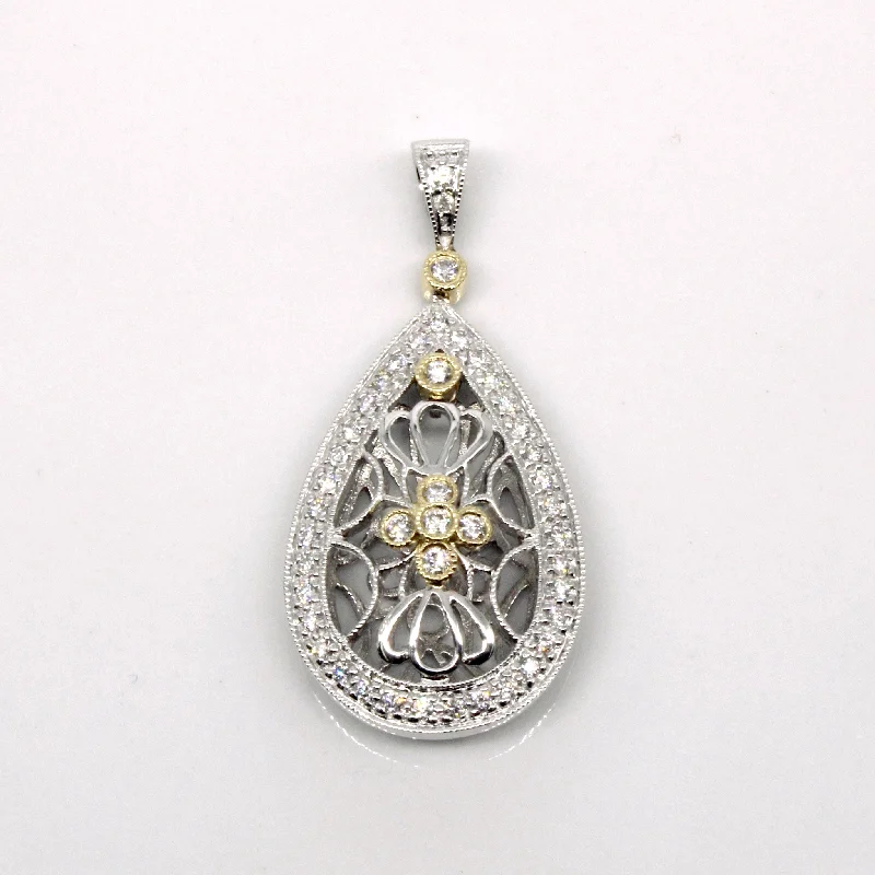 vintage emerald cocktail ring Diamond Tear Drop Pendant | 0.36ctw |