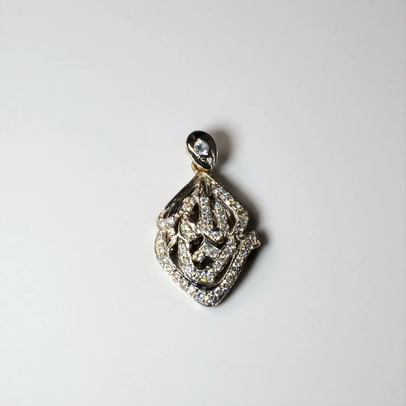 engraved pendant necklace Abstract Diamond Pendant | 0.60ctw |