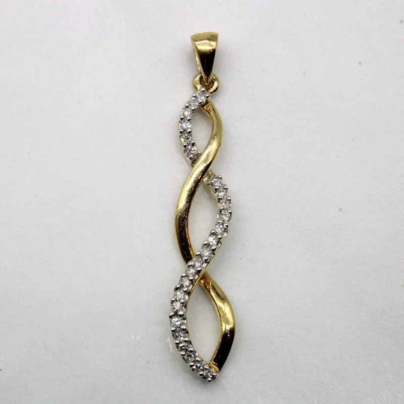 adjustable braided rope ring Diamond Twist Pendant | 0.12ctw |