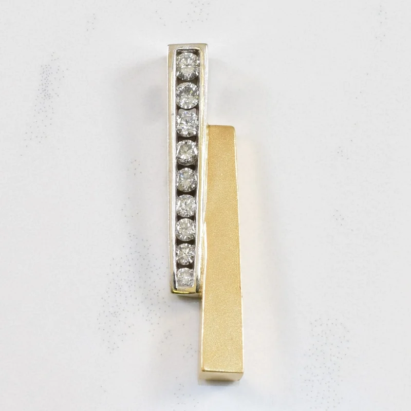 handmade coin pendant necklace Diamond Two Tone Bar Pendant | 0.36ctw |