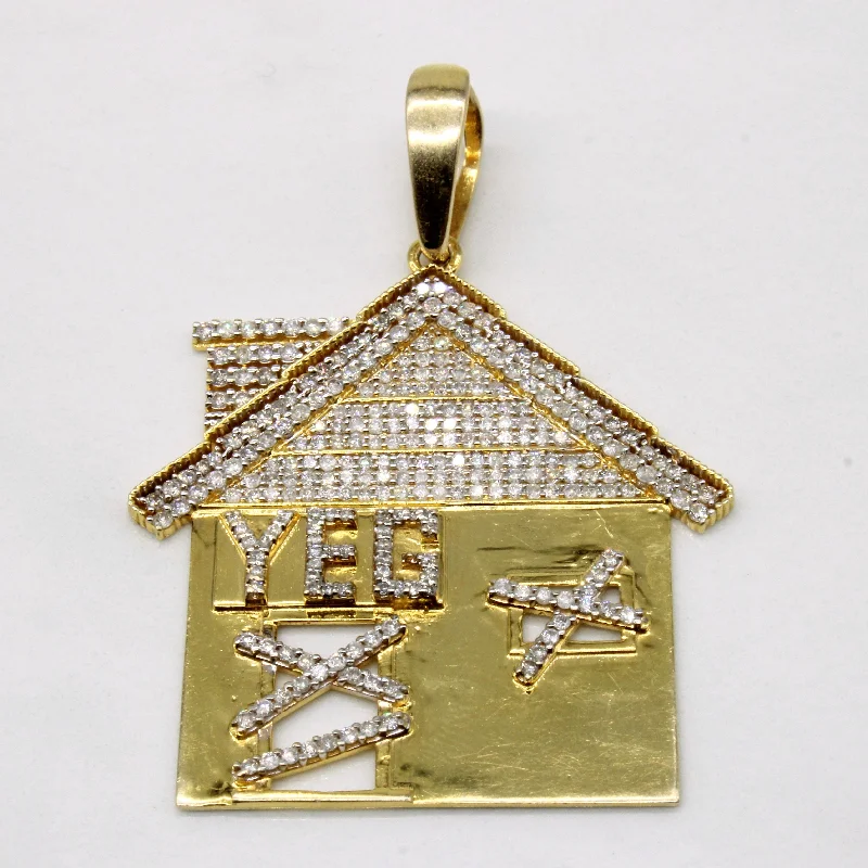dainty butterfly pendant necklace Diamond 'Y.E.G.' House Pendant | 1.50ctw |