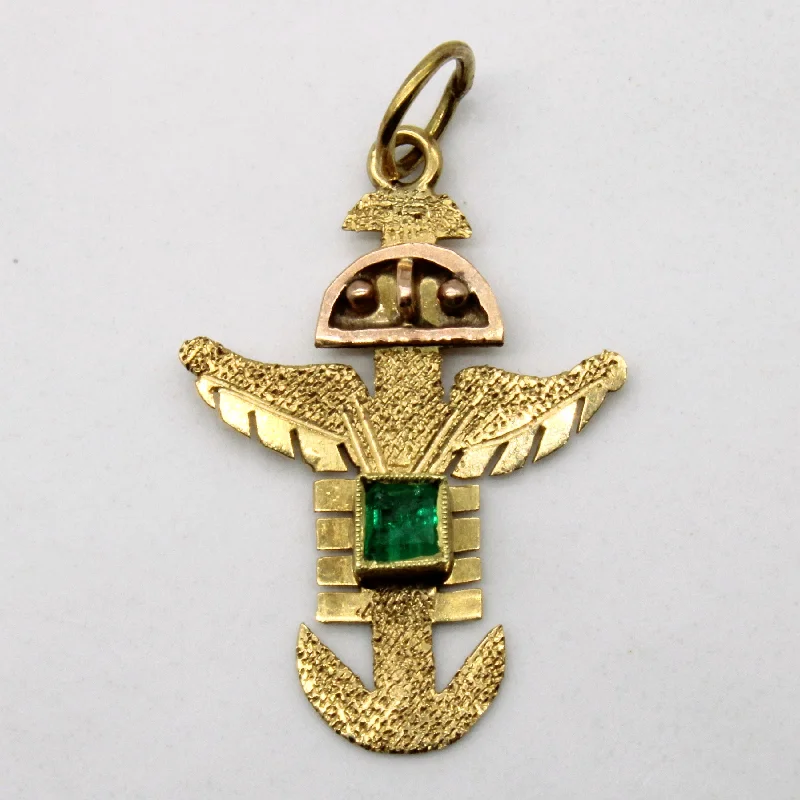 unique silver branch ring Emerald Bird Pendant | 0.05ct |