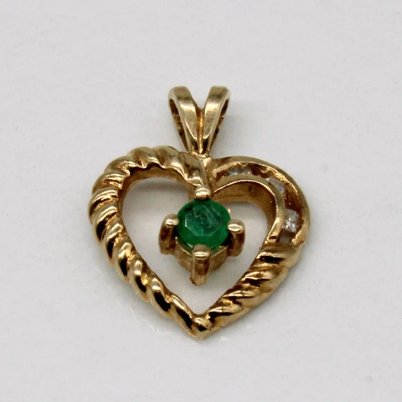 eternity ring for anniversary Emerald & Diamond Heart Pendant | 0.07ct, 0.03ctw |