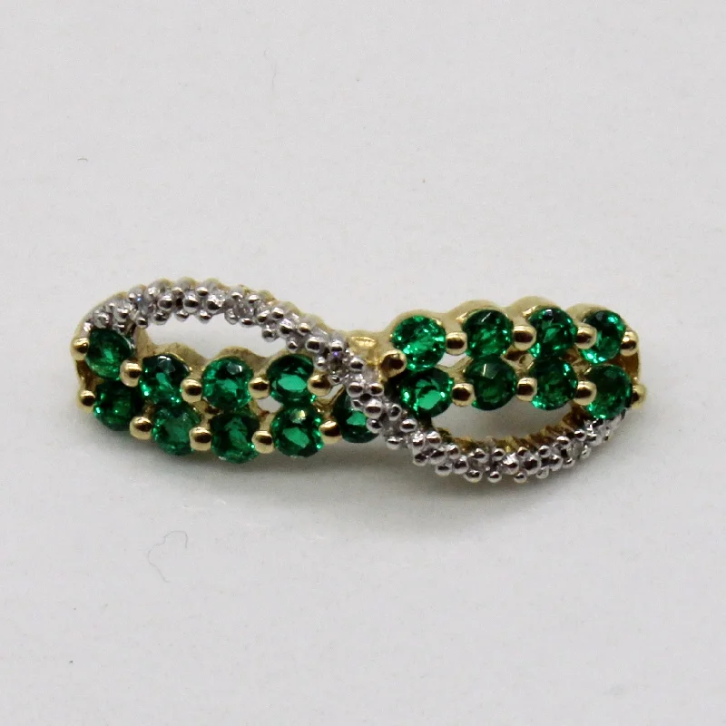 antique silver charm bracelet Emerald & Diamond Infinity Pendant | 0.38ctw, 0.02ctw |