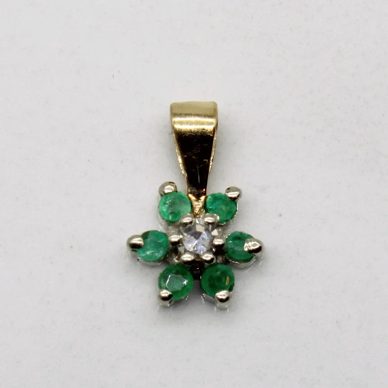 vintage locket necklace gold Emerald & Diamond Pendant | 0.06ctw, 0.02ct |