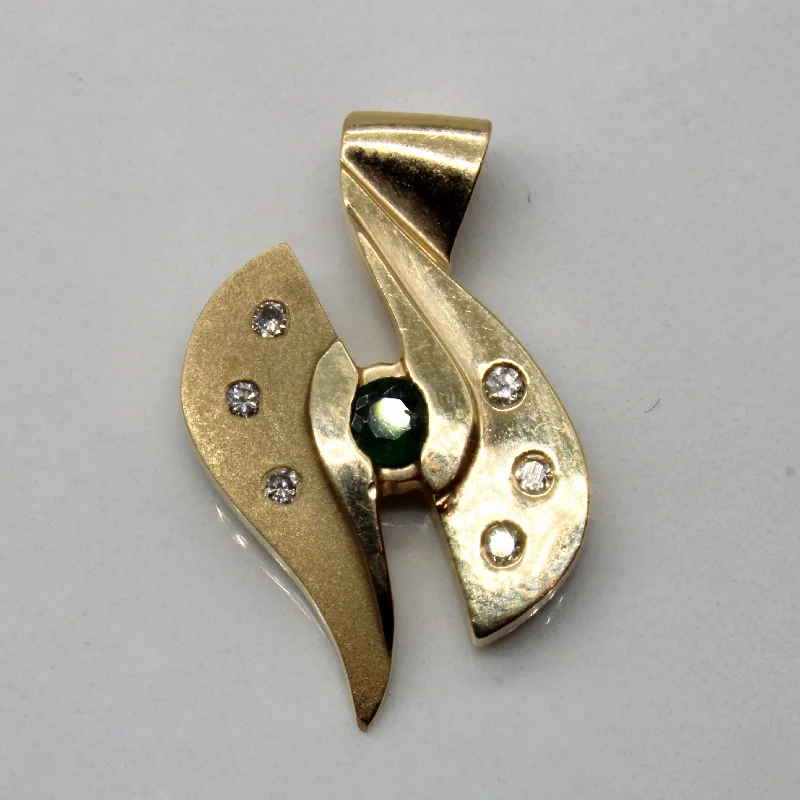 rose gold cartilage barbell Emerald & Diamond Pendant | 0.10ct, 0.07ctw |