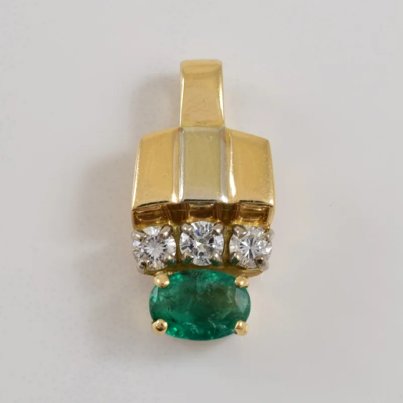 hypoallergenic earrings for sensitive ears Emerald & Diamond Pendant | 0.45ct, 0.18ctw |