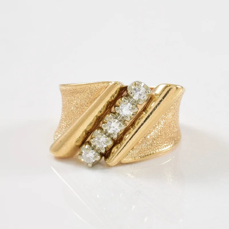 dainty feather charm necklace Five Stone Diamond Ring | 0.15ctw | SZ 3.75 |