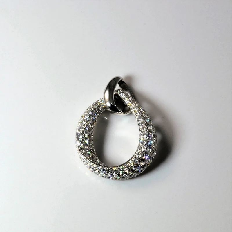men’s leather and silver bracelet 'Gabriel & Co.' Cluster Set Diamond Drop Pendant | 2.90ctw |