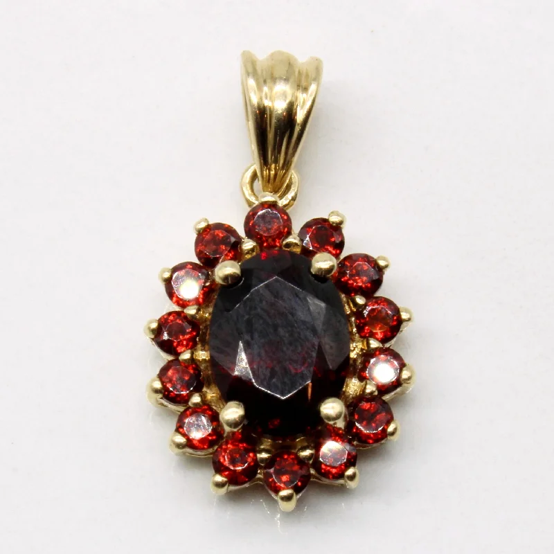 gold medallion pendant necklace Garnet Cluster Pendant | 1.92ctw |