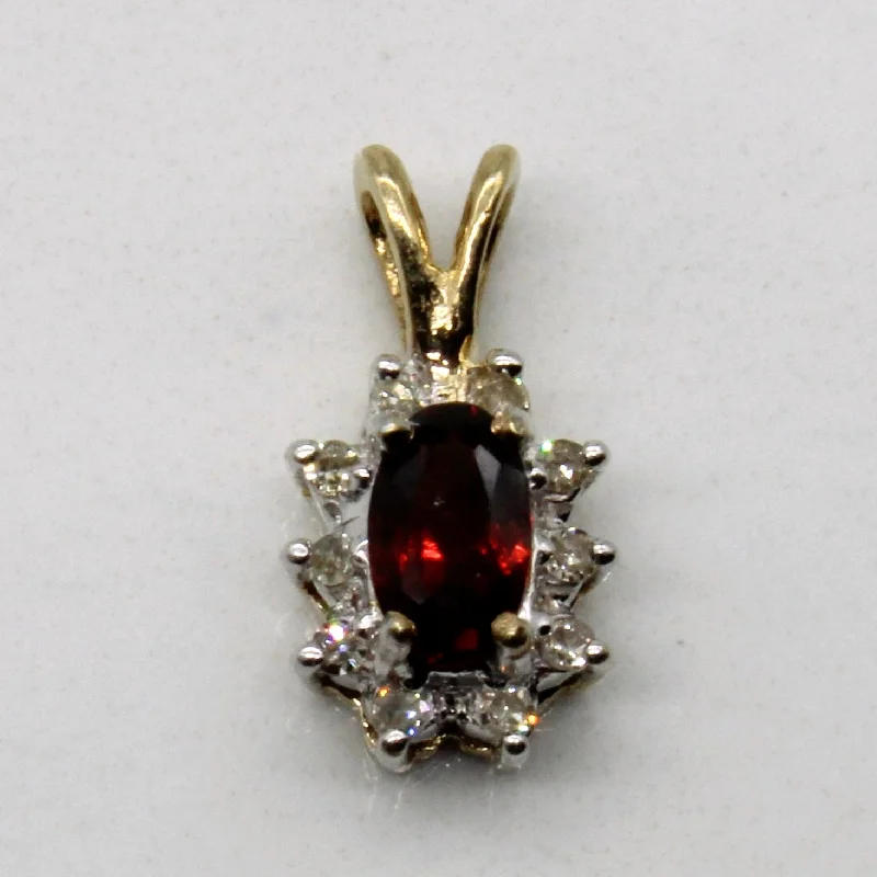 minimalist rose gold bracelet Garnet & Diamond Pendant | 0.27ct, 0.05ctw |