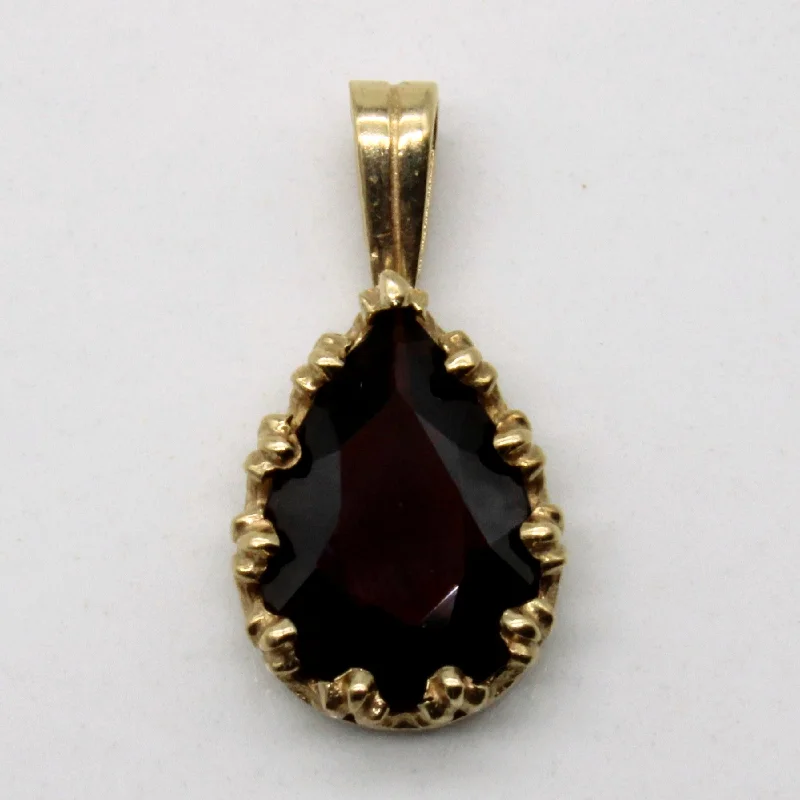 simple gold stacking rings Garnet Tear Drop Pendant | 1.40ct |