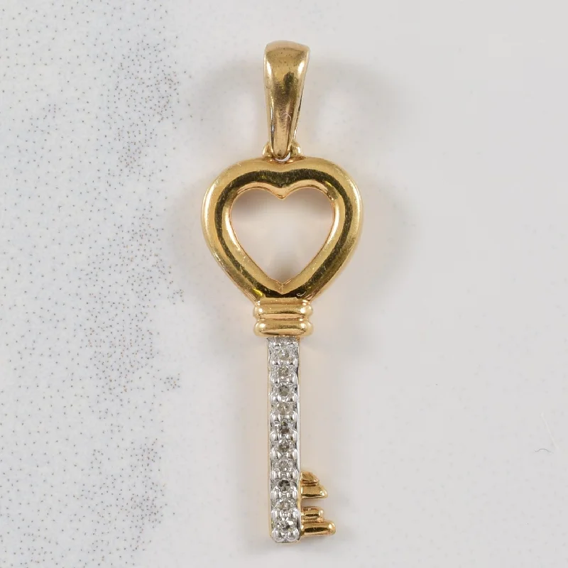 genuine amber pendant necklace Heart Key Diamond Pendant | 0.04ctw |