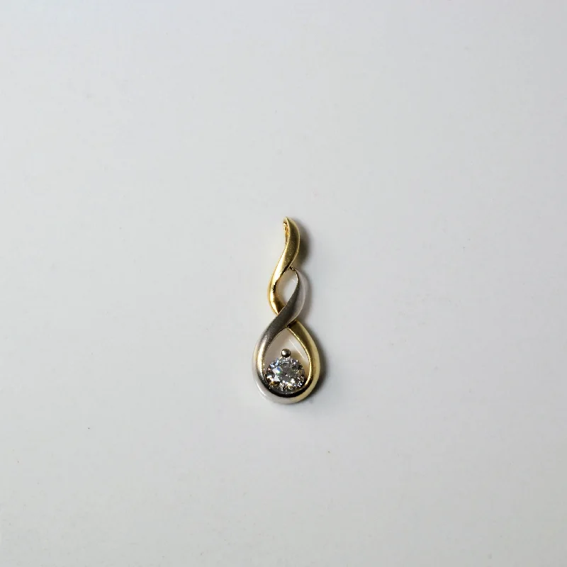 hammered silver pendant necklace Infinity Diamond Drop Pendant | 0.28ct |