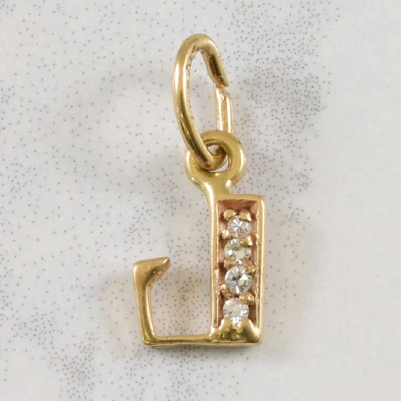 hammered gold stacking rings Initial 'L' Diamond Pendant | 0.04ctw |
