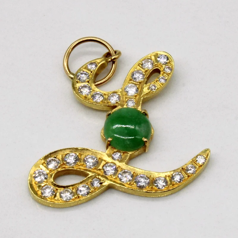 diamond halo stud earrings Jadeite & Diamond Cursive 'L' Pendant | 0.80ct, 0.56ctw |
